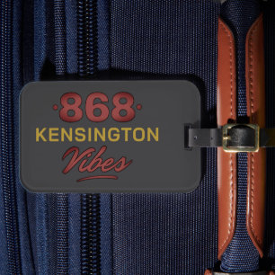 Étiquette À Bagage 868 VIBES en texte rouge