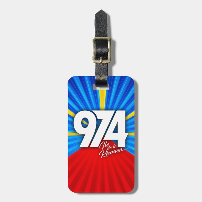Étiquette À Bagage 974 Ile de la Reunion Signature Maveli R zoom1 (Devant Vertical)