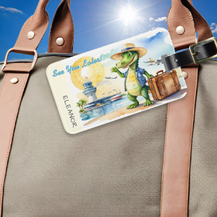 Étiquette À Bagage À Plus Tard Alligator Dessin Animé Personnalisé