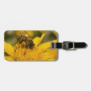 Étiquette À Bagage Abeille Africaine Avec Des Sacs De Pollen En Train