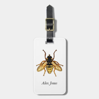 Étiquette À Bagage Abeille jaune et noire vintage