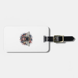 Étiquette À Bagage Abeille patriotique gravure vintage vecteur Design