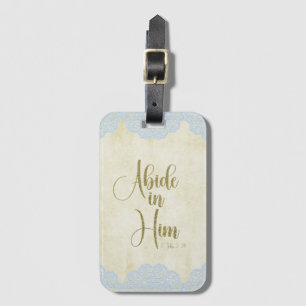 Étiquette À Bagage Abide in Him Scripture Citation