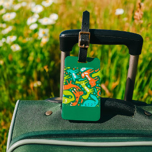 Étiquette À Bagage Abstrait Motif de chat Whimsical moderne animal de