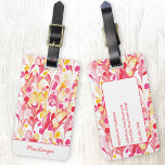Étiquette À Bagage Abstrait Retro Marble rose Personnalisé<br><div class="desc">Motif abstrait marbré moderne et amusant en rose,  orange et jaune. Modifiez le nom et les détails sur le dos pour personnaliser.</div>