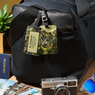 Étiquette À Bagage Abstrait vert olive Avignon personnalisé