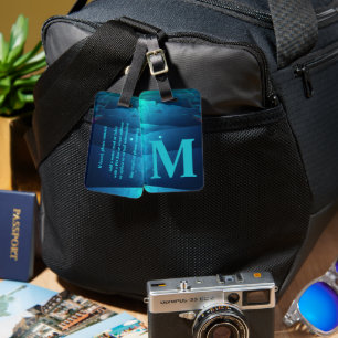 Étiquette À Bagage Abyssal Blue Drift Abstrait Ocean Beauty Waves