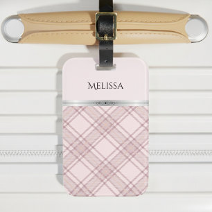 Étiquette À Bagage Accessoires de voyage girly chic et rose pastel à