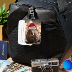 Étiquette À Bagage adorable Noël Wombat,
