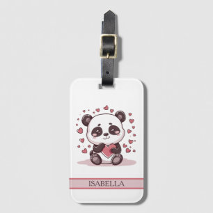 Étiquette À Bagage Adorable Panda Love - Personnalisé