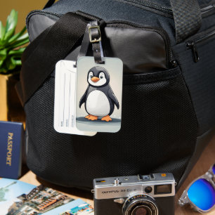 Étiquette À Bagage adorable petit pingouin
