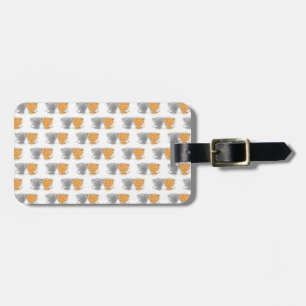 Étiquette À Bagage Adorables chatons fantaisistes orange et gris