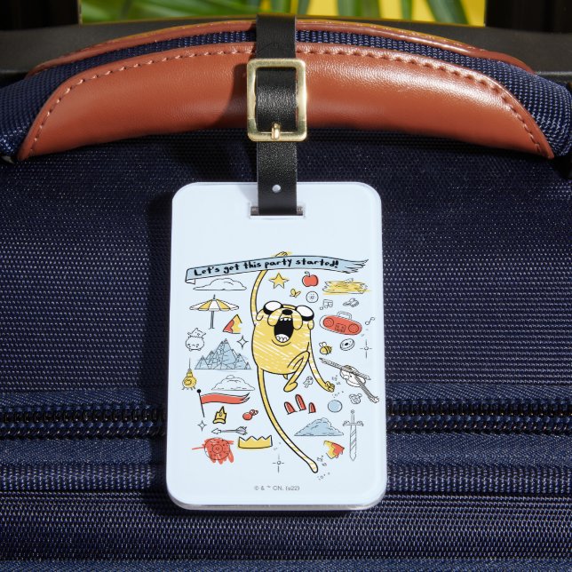 Étiquette À Bagage Adventure Time | "Fête" esquisse de Jake (Insitu Rectoal 2)