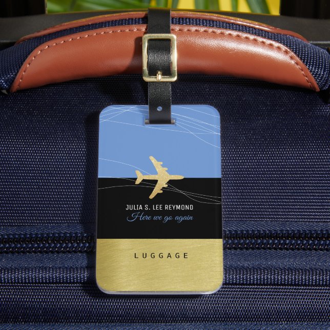 Étiquette À Bagage Aero Travel Bags Identifier Élégant Bleu (Insitu Rectoal 2)