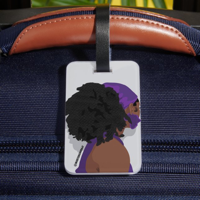 Étiquette À Bagage Aesthetic black woman natural hair (Verso Insitu 4)