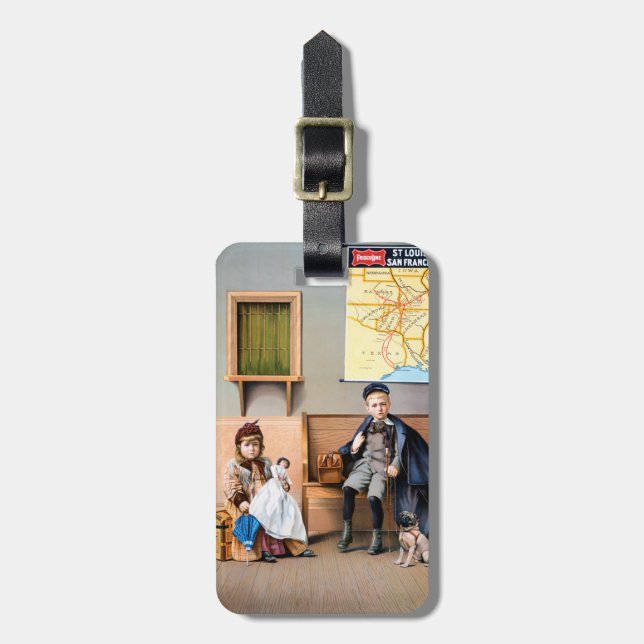 ÉTIQUETTE À BAGAGE AFFICHE DE CHEMIN DE FER, 1898 (Devant Vertical)