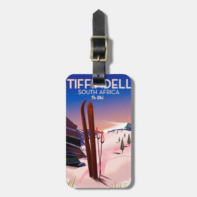 Étiquette À Bagage Affiche de ski Tiffindell Afrique du Sud (Devant Vertical)