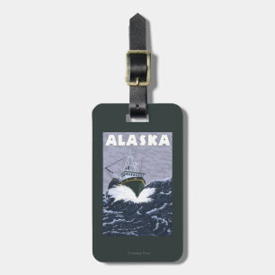 Étiquette À Bagage Affiche de Vintage voyage de bateau d'AlaskaCrab