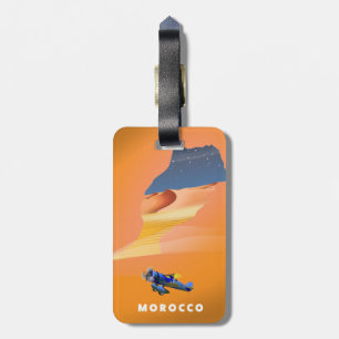 Étiquette À Bagage Affiche de voyage carte illustrée du Maroc impress