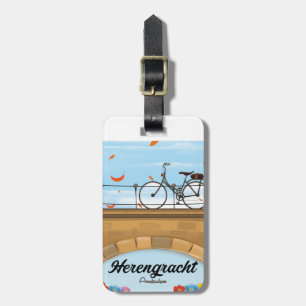 Étiquette À Bagage Affiche de voyage du canal Herengracht Amsterdam