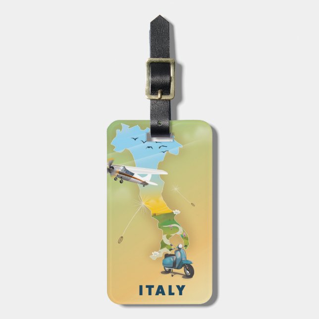 Étiquette À Bagage Affiche de voyage en Italie (Devant Vertical)