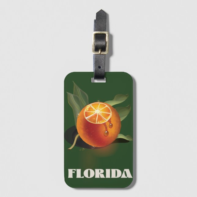 Étiquette À Bagage Affiche de voyage Florida Orange Impression sur to (Devant Vertical)