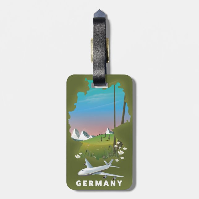 Étiquette À Bagage Affiche de voyage illustrée d'Allemagne (Dos Vertical)