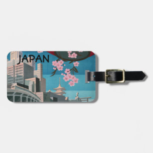 Étiquette À Bagage Affiche de voyage japonaise vintage Tokyo Japon