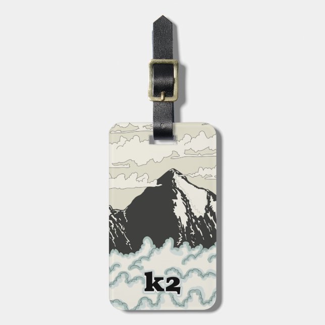 Étiquette À Bagage Affiche de voyage montagne K2 (Devant Vertical)