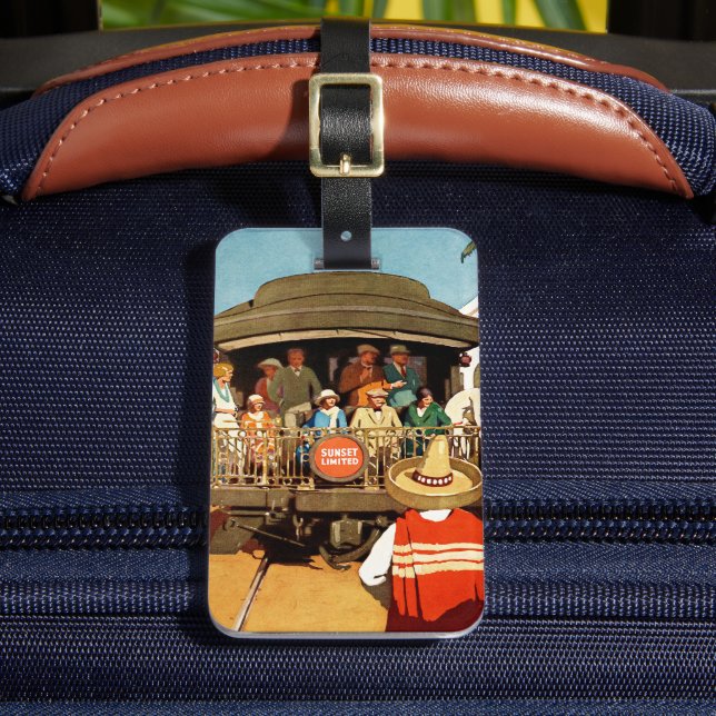 Étiquette À Bagage Affiche De Voyage Pour La Route Du Coucher De Sole (Insitu Rectoal 2)