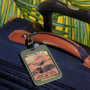 Étiquette À Bagage Affiche de voyage retro personnalisée Grand Canyon