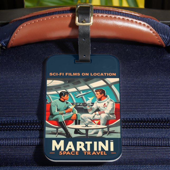 Étiquette À Bagage Affiche de voyage spatial Martini Films de science (Insitu Rectoal 2)