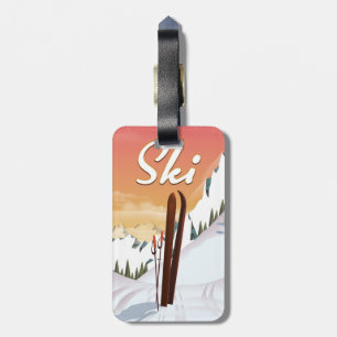 Étiquette À Bagage Affiche de voyage touristique de ski