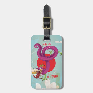 Étiquette À Bagage Affiche de voyage vintage Dragon Japon