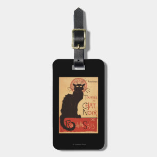 Étiquette À Bagage Affiche Noir de promo de chat noir de troupe de