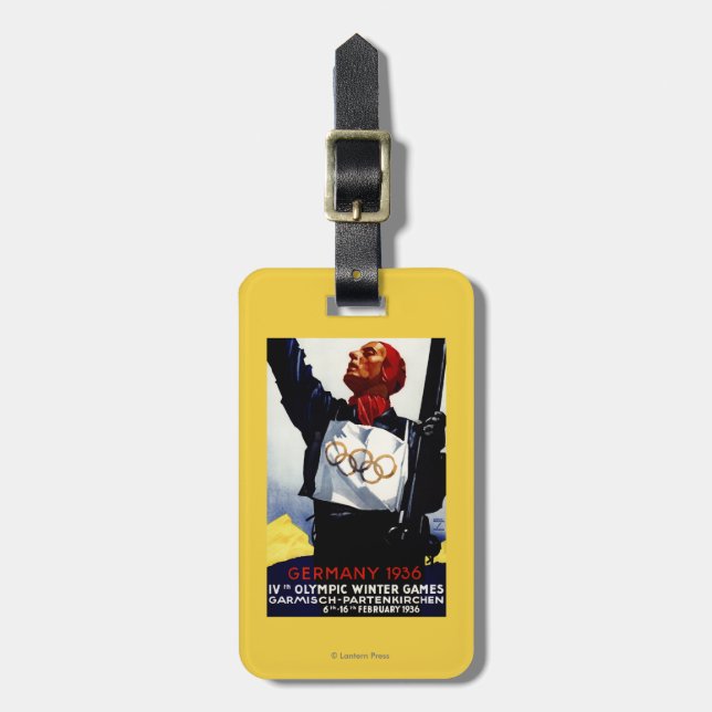 Étiquette À Bagage Affiche olympique de publicité de 1936 jeux (Devant Vertical)