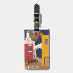 Étiquette À Bagage Affiche vintage de voyage de l'Espagne