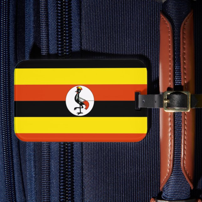 Étiquette À Bagage Africa: Flag of Uganda, (Insitu Rectoal 4)
