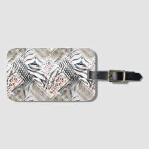 Étiquette À Bagage Africain, combo, cuir, tigre, Jaguar, tacheté,