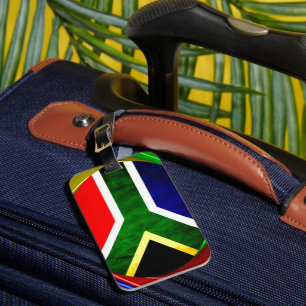Étiquette À Bagage Afrique du Sud Drapeau : Motif dynamique à balayag