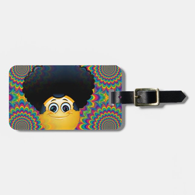 Étiquette À Bagage afro emojis (Devant horizontal)