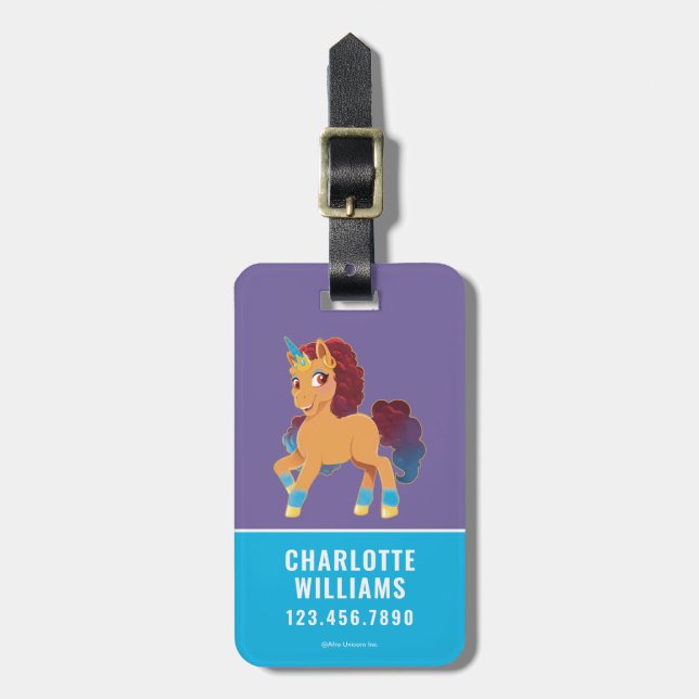 Étiquette À Bagage Afro Unicorn | La divine danse (Devant Vertical)