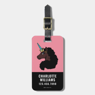 Étiquette À Bagage Afro Unicorn Magique