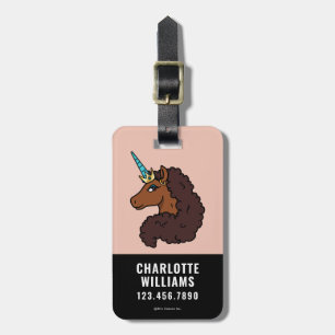 Étiquette À Bagage Afro Unicorn   Unique