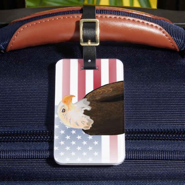 Étiquette À Bagage Aigle avec drapeau américain (Insitu Rectoal 2)