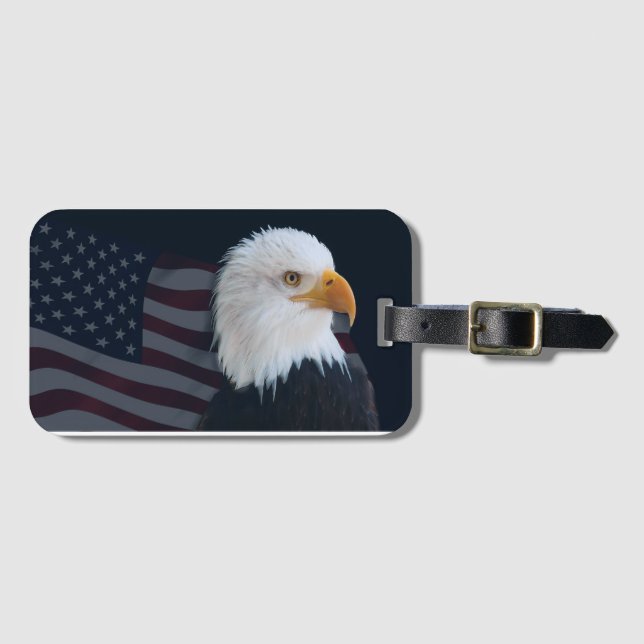 Étiquette À Bagage Aigle de Bald (Devant Horizontal)