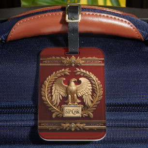 Étiquette À Bagage Aigle impérial romain d'or sur le rouge no 4