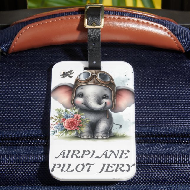 ÉTIQUETTE À BAGAGE AIRPLANE PILOTE JERY (Insitu Rectoal 2)
