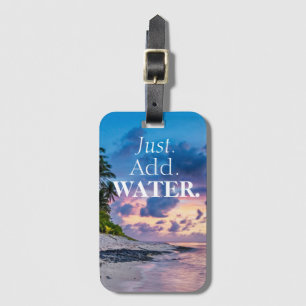 Étiquette À Bagage Ajouter De L'Eau Beau Coucher de soleil Tropical &