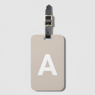 Étiquette À Bagage Ajouter le monogramme initial Personnalisé Simple